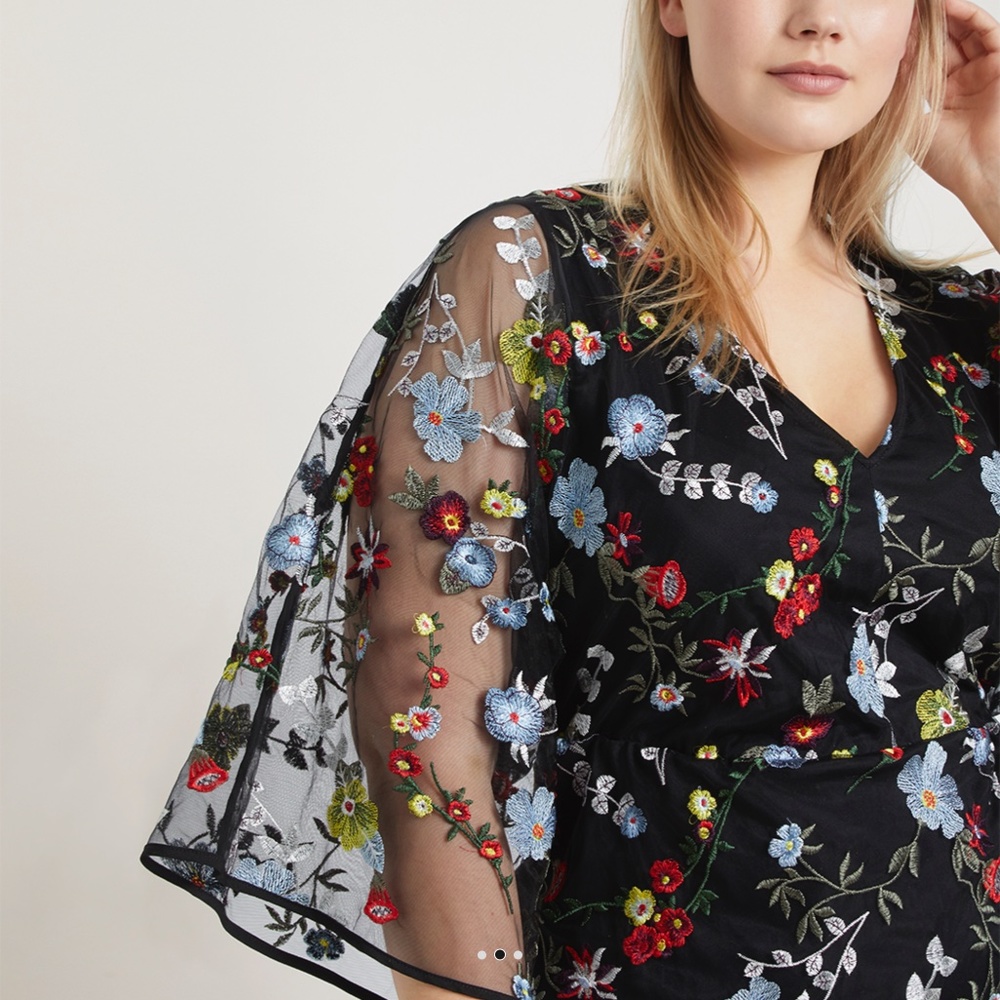 NWT Eloquii Embroidered Kimono Dress Size 22